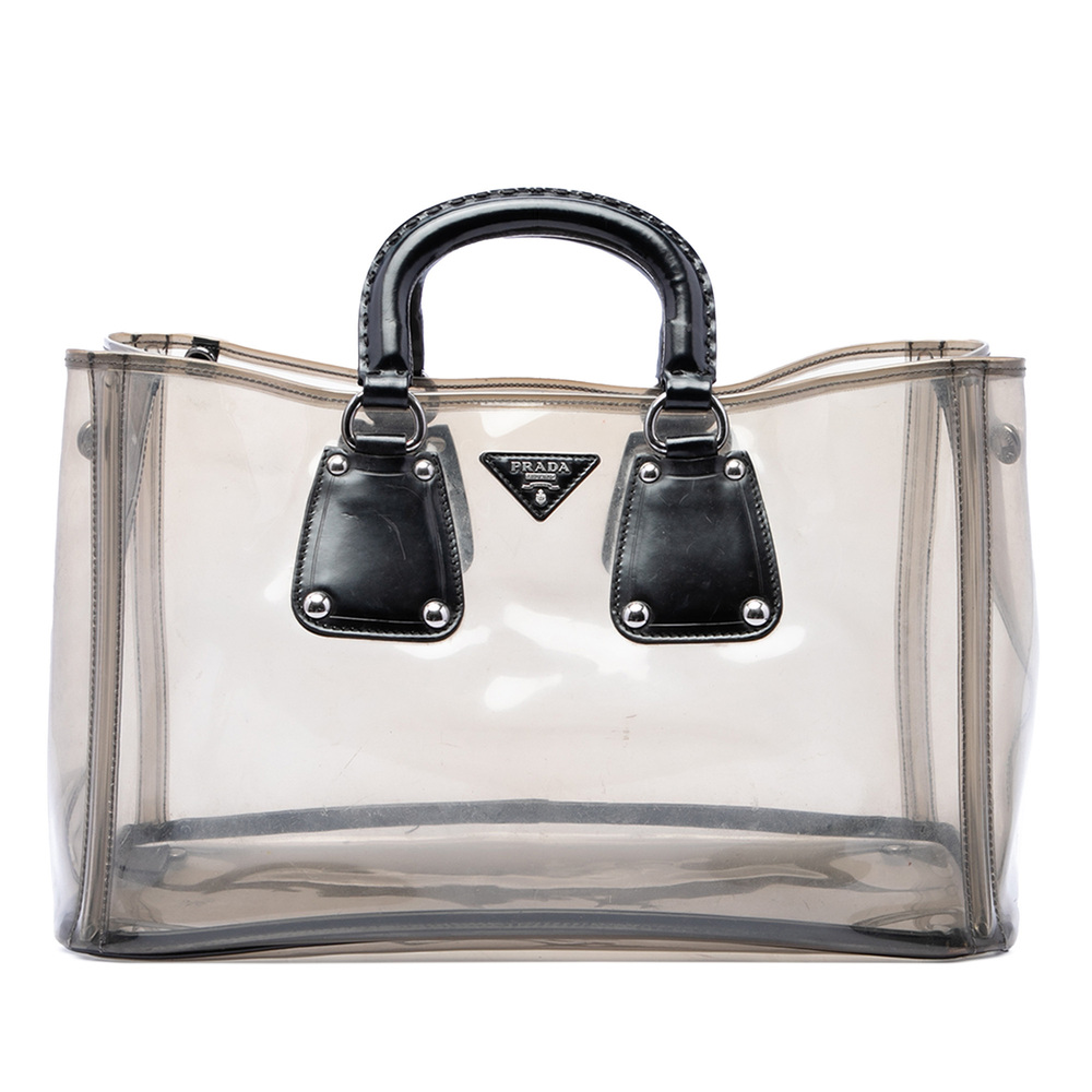 Pre-Loved Prada Spazzolato Trimmed PVC Tote